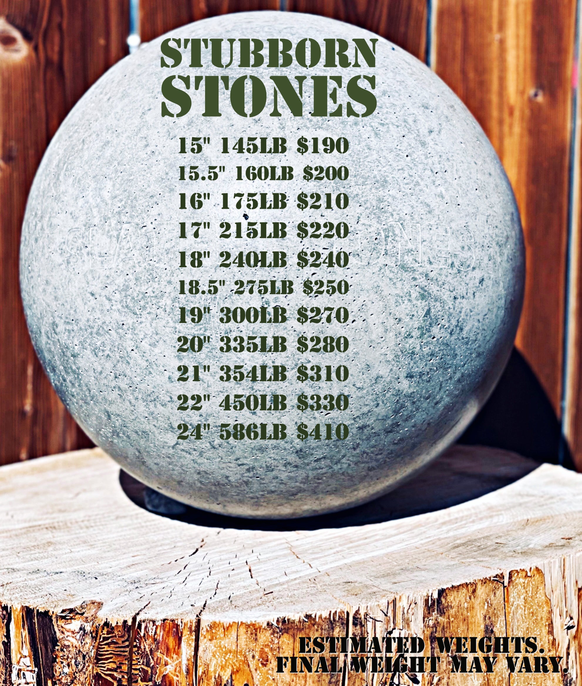 Strongman Rocks Chart Atlas Stones for Strongman Competitions & Contests – StrongArm Sport